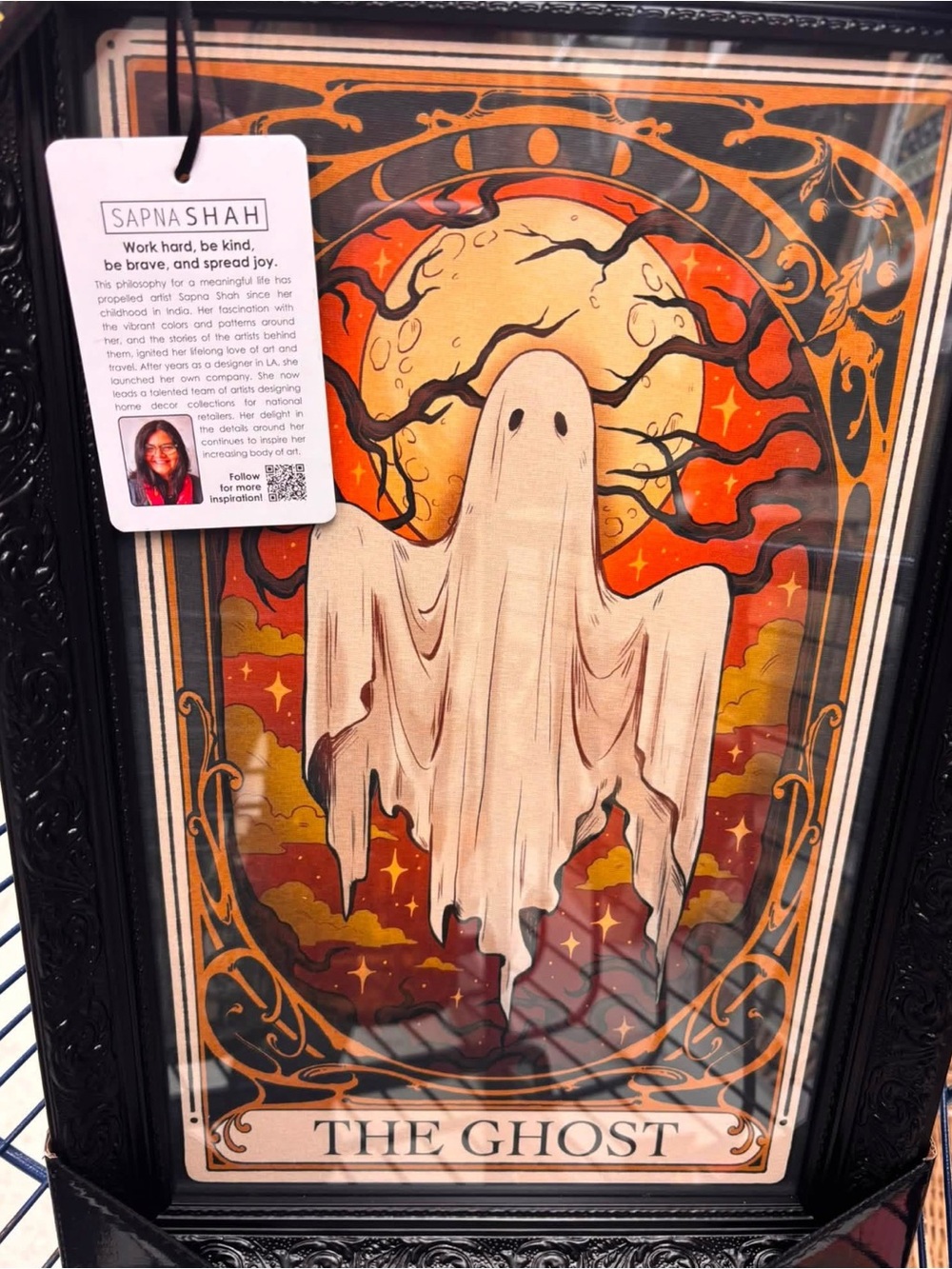 'Sapna Shah The Ghost' Orange & Cream Wall Art Print